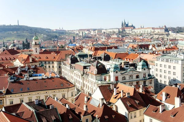 Praag stadsgezicht panoramisch uitzicht, Tsjechië, Europa — Stockfoto