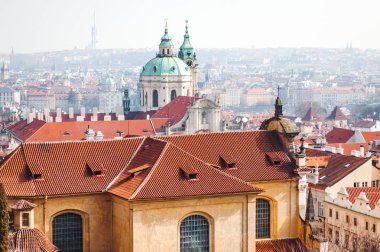 Prag cityscape panoramik görünümü, Çek Cumhuriyeti, Europe