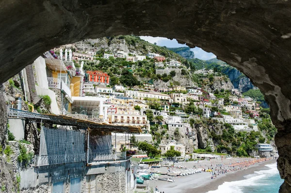 Vista panorámica de la ciudad de Positano, costa de Amalfi, Italia —  Fotos de Stock