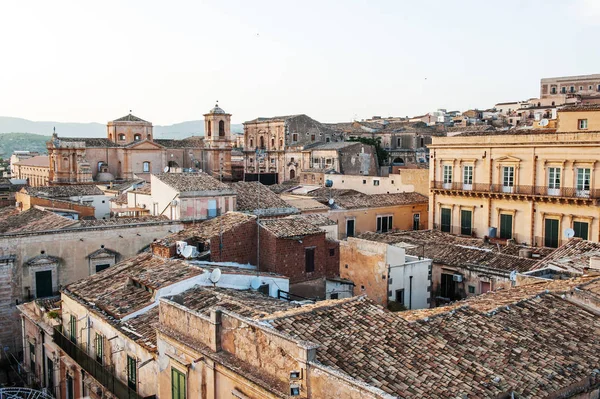 Noto baroque sicilian city old buildings panoramic view, Sicily, Italy — Stock Photo, Image