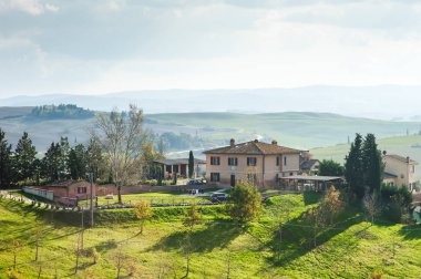 Doğal görünümünü bir Toskana çiftlik evi, Toskana, İtalya
