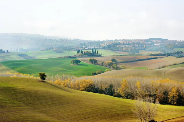 Herfst kleuren in Tuscany landschap, Italië — Stockfoto