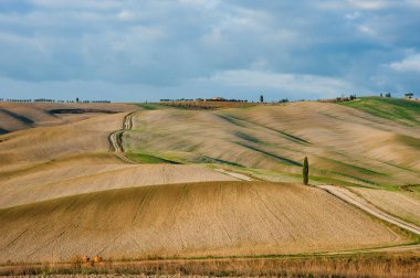 Toskana, İtalya - panoramik Toskana Peyzaj ve tepeler