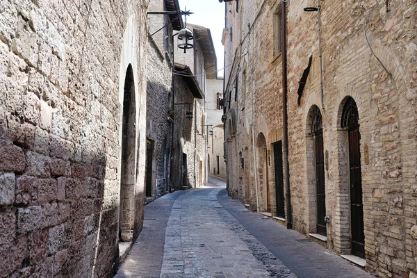 Medieval street in the Italian hill town of Assisi.