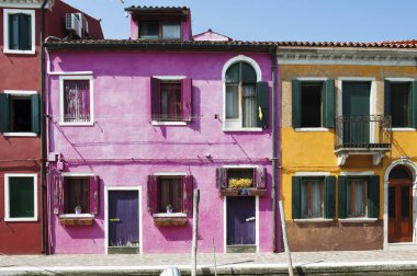Burano, Venedik, İtalya, Avrupa'nın renkli evleri
