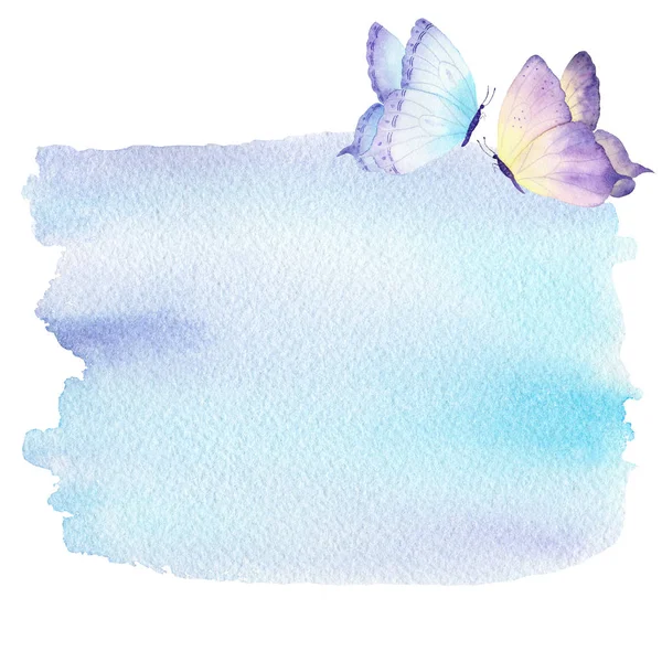 Акварельний фон з метеликом. Може використовуватися для вашого проекту та логотипу, шпалер, вітальної листівки, прикраси . — стокове фото