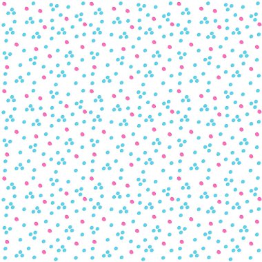 Mavi ve kırmızı noktalı suluboya seamless modeli el boyalı.