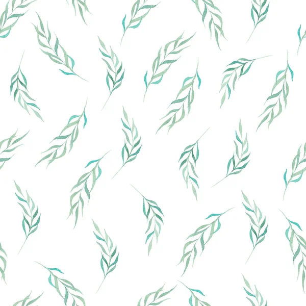 Aquarel naadloze patroon met palm bladeren. Kan worden gebruikt voor het verpakken, kaarten, afdrukken op fabric. — Stockfoto