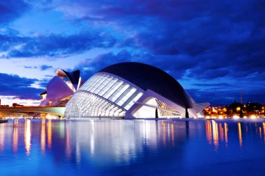 Hemisferic panoramik şehir sanat ve Bilimleri, Valencia, İspanya, Europe bina futuristik
