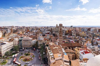 Valencia, İspanya, Avrupa - şehrin panoramik havadan görünümü
