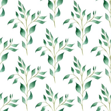 Yeşil yay çizilmiş suluboya raster pürüzsüz desen