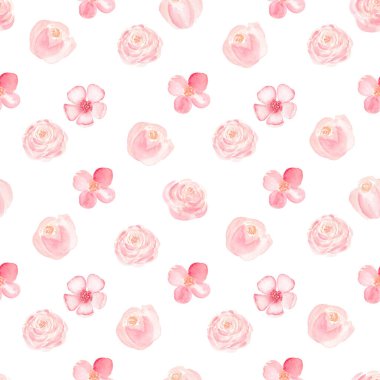 Çiçek açan sulu boya el, pürüzsüz desen çizdi.