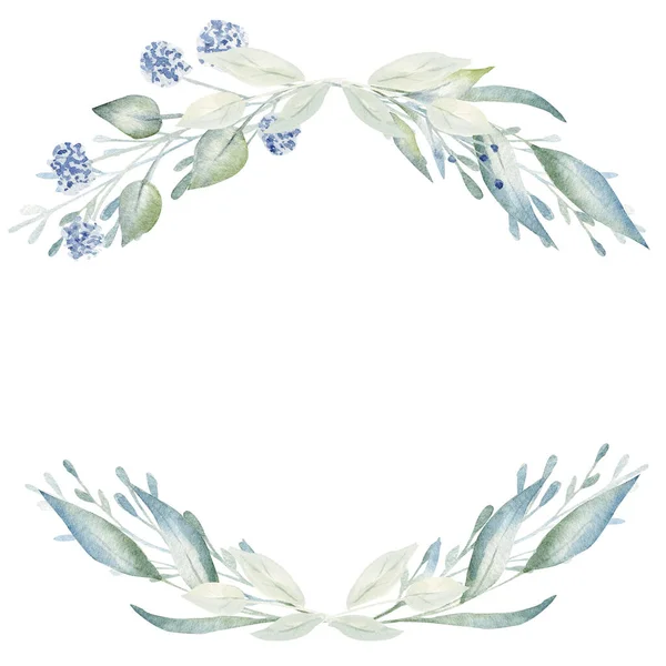 Puste ręcznie rysowane kwiatowe ramy z przestrzenią tekstową — Zdjęcie stockowe