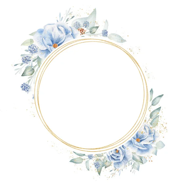 Bloemen rond frame met de hand getekend raster illustratie — Stockfoto