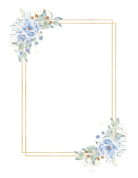 Прямоугольная рамка с цветочными элементами — стоковое фото