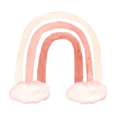 Soyut çocuklar sulu boya gökkuşağı, elle boyanmış gökkuşağı ile tırman.