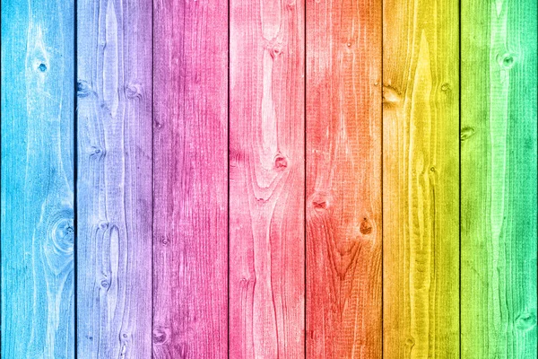 Regenboog Neon Gekleurde Houten Achtergrond Rechtenvrije Stockfoto's
