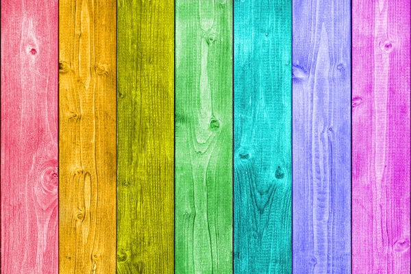 Regenboog gekleurde houten achtergrond Stockfoto