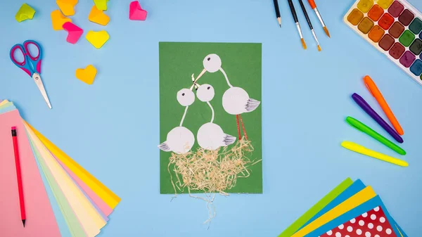 Creative Activities Cut Paper Art Easy Crafts Kids Engaging Activities — Stock Photo, Image