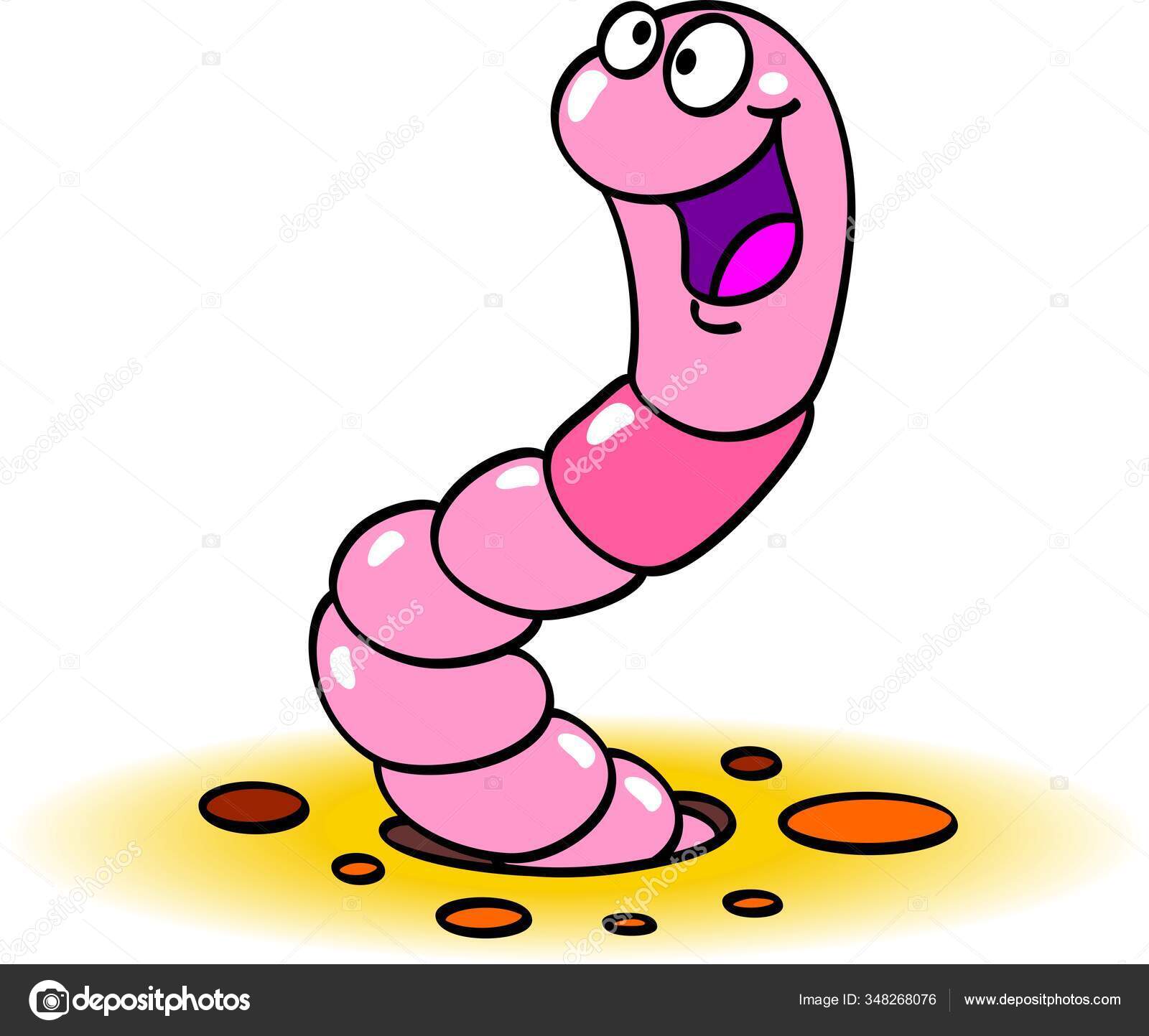 Cartoon Worm Vector Illustration Stock Vector Image by ©VitD 348268076