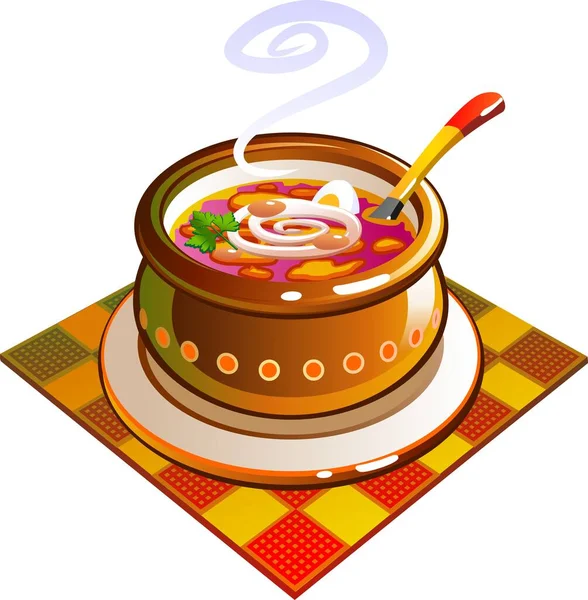 Hot soup. Vector illustration — Stock Illustration Hot Soup Vector Illustration Royalty Free Stock Vectors