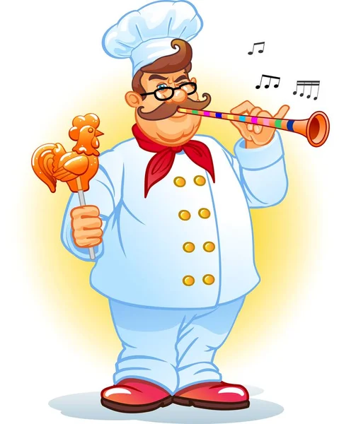 Funny Chef Lollipop Vector Illustration — Stock Vector