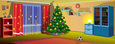 Oda. Gece lambası açıkken. Noel zamanı. Yeni Yıl.