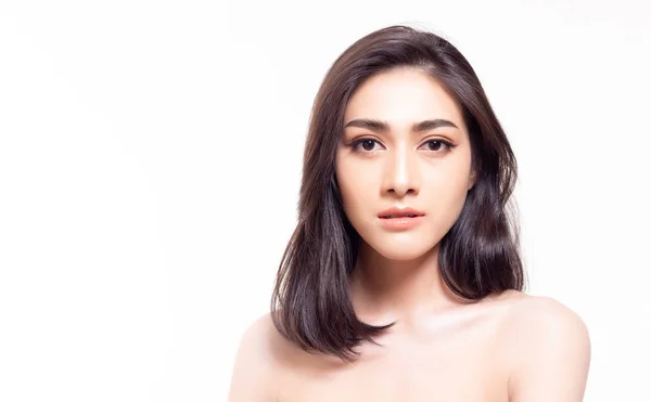 Schönheit Modell Asiatische Frau Mit Natürlichem Make Und Lange Wimpern — Stockfoto
