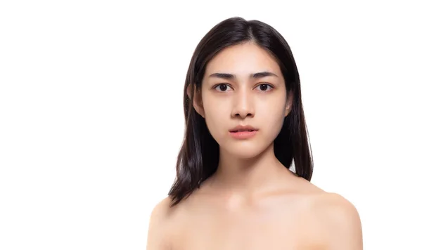 Schöne Junge Asiatische Frau Hautpflege Schönheit Gesicht Porträt Mit Sauberen — Stockfoto