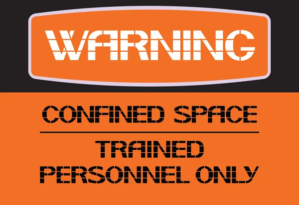 Warning Confined space. — Stock Vector