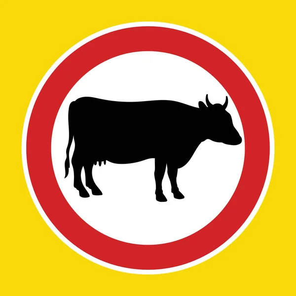 Geen doorgang van koeien. — Stockvector