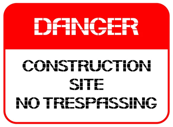 Κατασκευή Site Αριθ Trespassing Μία Αφίσα Ασφαλιστικά Μέτρα Κατά Την — Διανυσματικό Αρχείο