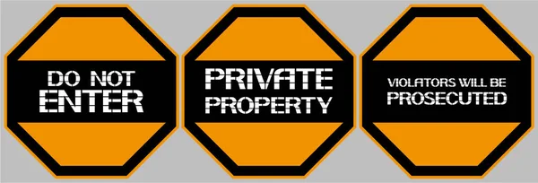 Nie Należy Wprowadzać Własności Prywatnej Ośmiokątna Znak Zakazujący Niektórych Działań — Wektor stockowy