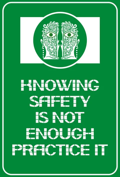 知道安全是不够的实践它 保持健康的重要条件 遵守安全措施 — 图库矢量图片
