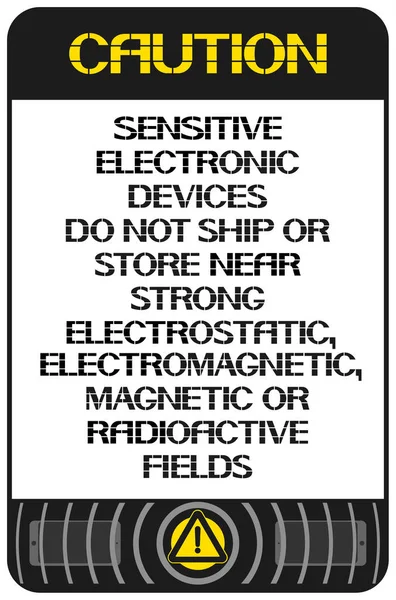 Vorsicht bei sensiblen elektronischen Geräten. — Stockvektor