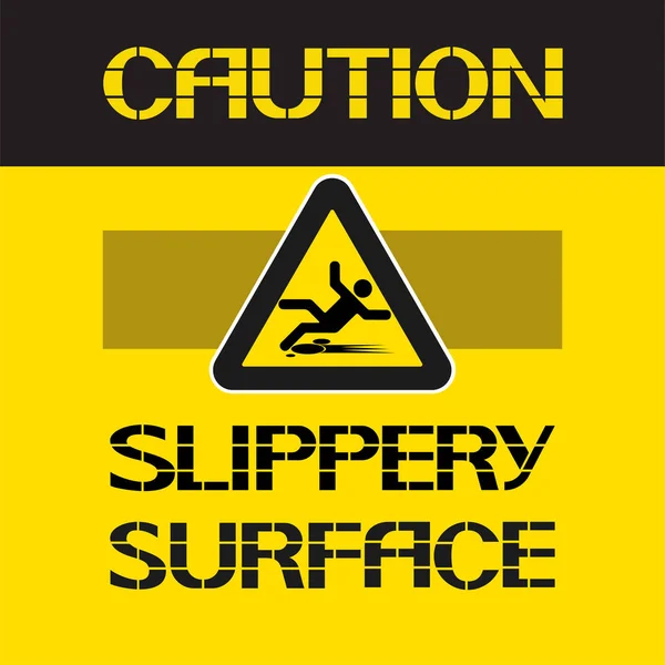 Caution. Slippery surface. — Stock Vector