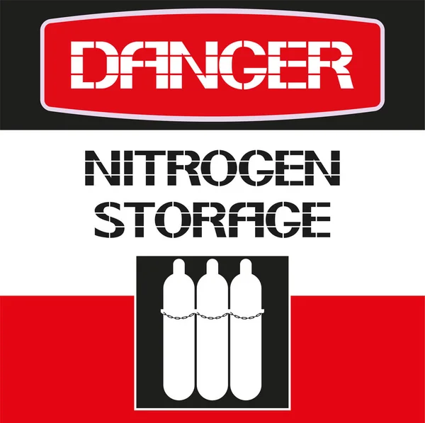 氮气储存, 标志 — 图库矢量图片