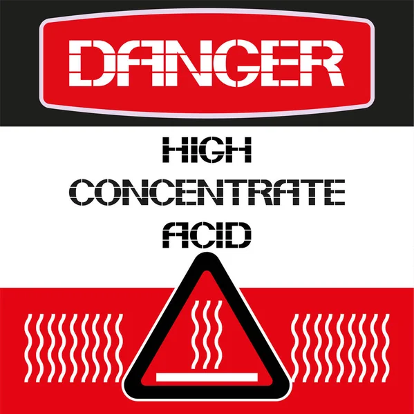 Danger.High koncentrat kwasu. — Wektor stockowy