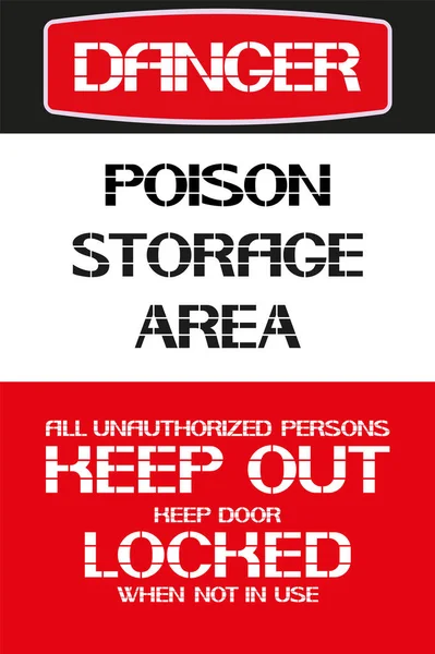 Pericolo.Area di stoccaggio veleno . — Vettoriale Stock