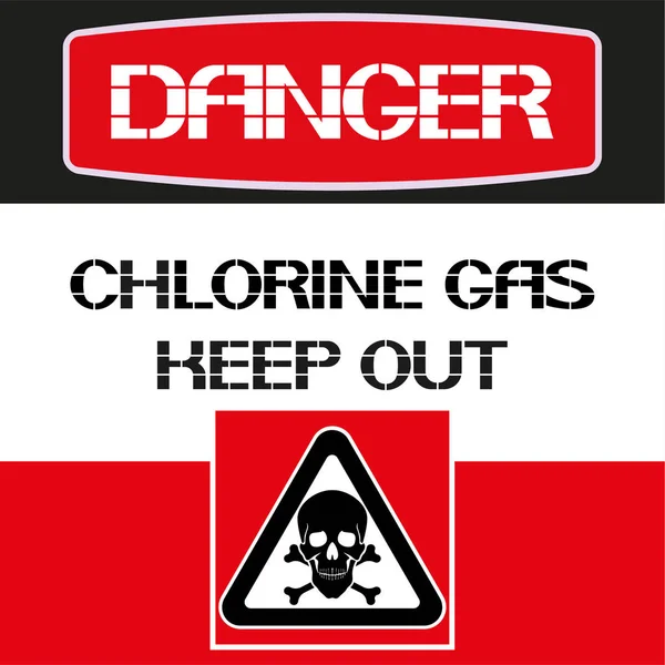 Danger.Chlorine ガスを光らせる. — ストックベクタ