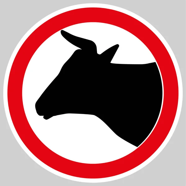 Le mucche sono vietate, segno . — Vettoriale Stock