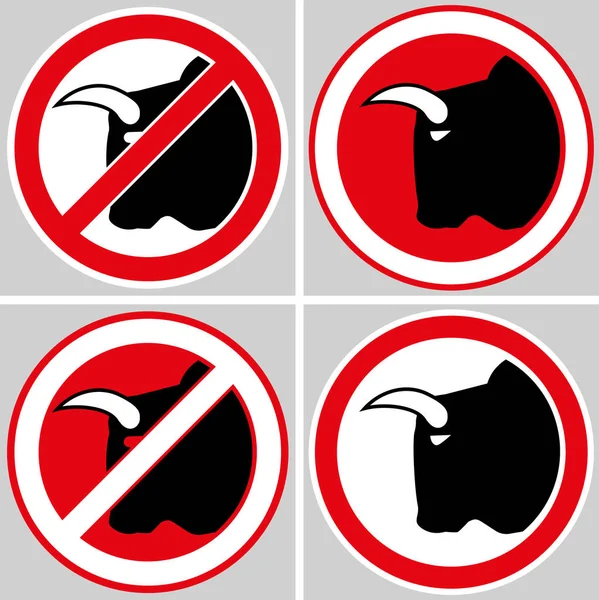 Está prohibido toros, una señal . — Archivo Imágenes Vectoriales