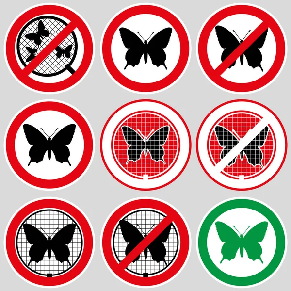 Набор знаков, бабочки . — стоковый вектор