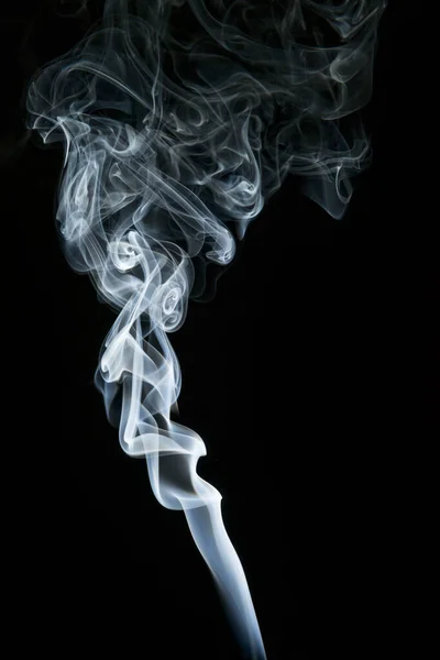 Forma Abstracta Humo Blanco Sobre Fondo Negro —  Fotos de Stock