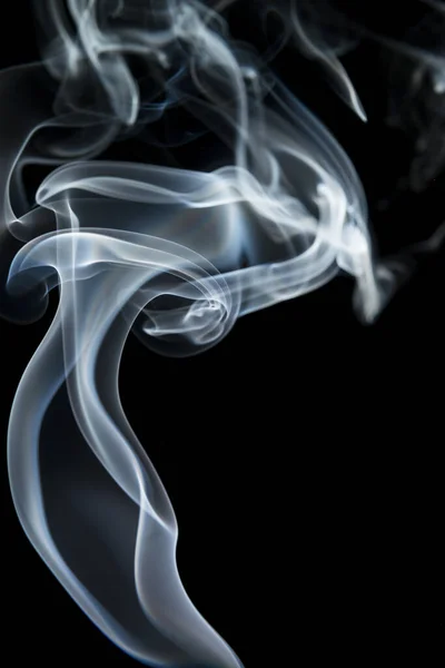 Absztrakt Alakja Fehér Füst Fekete Háttér — Stock Fotó