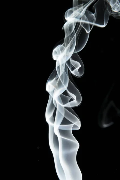 Forma Abstracta Humo Blanco Sobre Fondo Negro — Foto de Stock