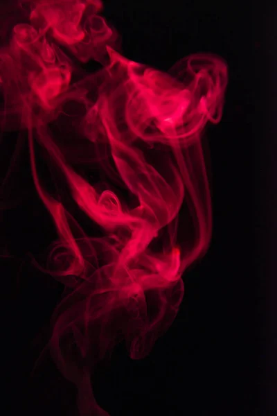 Forma Abstrata Fumaça Vermelha Fundo Preto — Fotografia de Stock