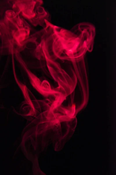 Forma Abstracta Humo Rojo Sobre Fondo Negro —  Fotos de Stock