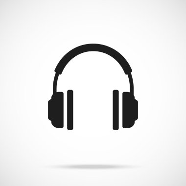 Vektör kulaklık simgesi. Siyah sembol silueti