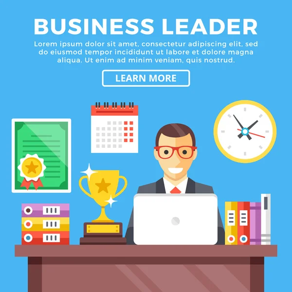 Business leader, corporate leadership, best worker, top manager concepts. Modern design graphic elements for web banners, web sites, printed materials, etc. Creative vector illustration — Stock vektor